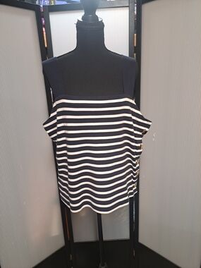Striped Navy & White Sleeveless Women’s Top